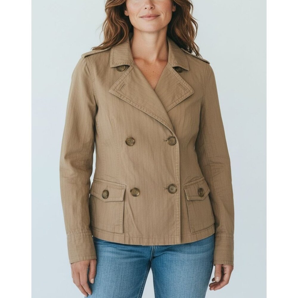 Banana Republic Womens Double-Breasted Brown Lightweight Jacket Size 6